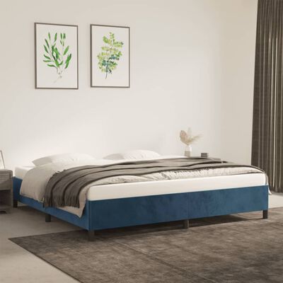 vidaXL Bedframe fluweel donkerblauw 200x200 cm