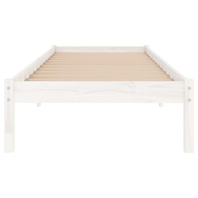 vidaXL Bedframe massief grenenhout wit 100x200 cm