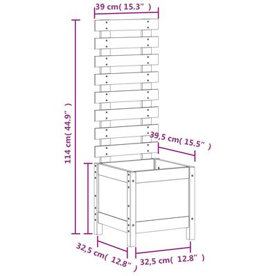 vidaXL Plantenbak met rek 39x39,5x114 cm massief douglashout