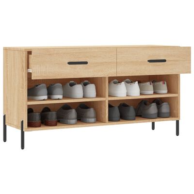 vidaXL Schoenenbank 102x35x55 cm bewerkt hout sonoma eikenkleurig