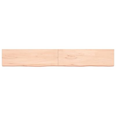 vidaXL Wandschap 200x30x(2-6) cm onbehandeld massief eikenhout