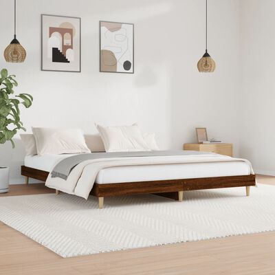 vidaXL Bedframe zonder matras bewerkt hout bruin eikenkleur 140x200 cm