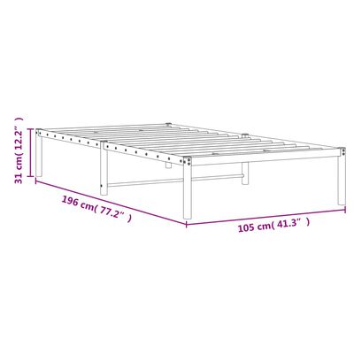 vidaXL Bedframe metaal zwart 100x190 cm