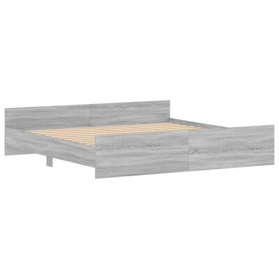 vidaXL Bedframe met hoofd- en voeteneinde grijs sonoma 180x200 cm