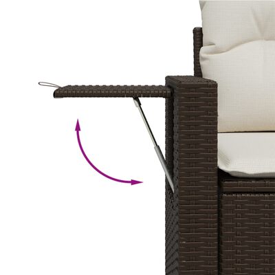 vidaXL 10-delige Loungeset met kussens poly rattan bruin