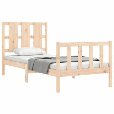 vidaXL Bedframe met hoofdbord massief hout