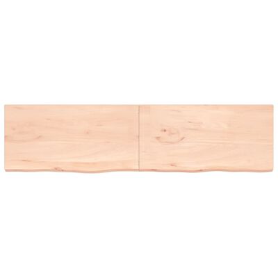 vidaXL Tafelblad 200x50x(2-4) cm onbehandeld massief eikenhout