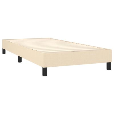 vidaXL Boxspring met matras stof crèmekleurig 90x200 cm