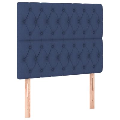 vidaXL Hoofdborden 2 st 100x7x78/88 cm stof blauw