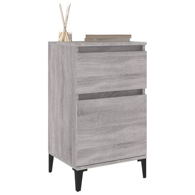 vidaXL Nachtkastjes 2 st 40x35x70 cm bewerkt hout grijs sonoma eiken