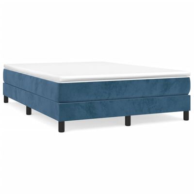 vidaXL Bedframe zonder matras 140x190 cm fluweel donkerblauw