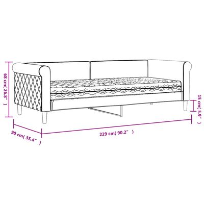 vidaXL Slaapbank met matras 80x200 cm fluweel donkergroen