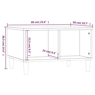 vidaXL Salontafel 60x50x36,5 cm bewerkt hout bruin eikenkleur