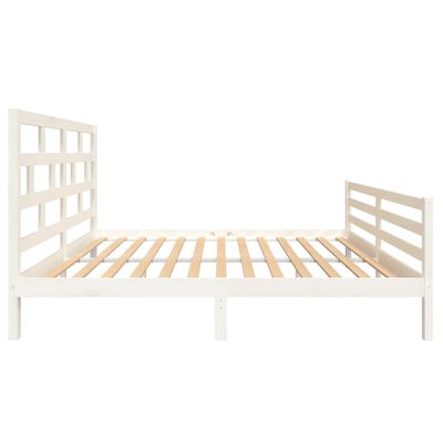 vidaXL Bedframe massief grenenhout wit 160x200 cm