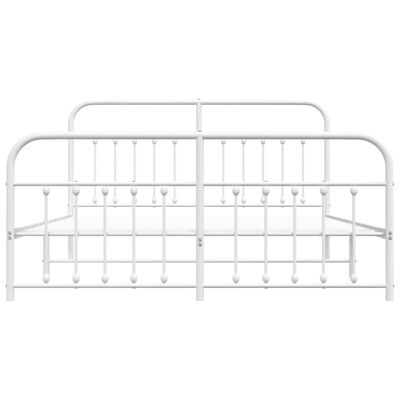 vidaXL Bedframe met hoofd- en voeteneinde metaal wit 183x213 cm