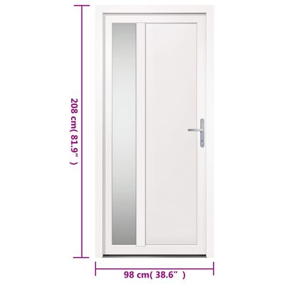 vidaXL Voordeur 98x208 cm PVC wit