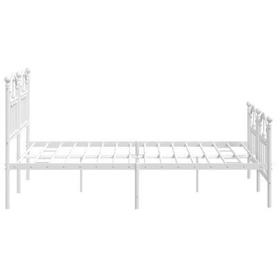 vidaXL Bedframe met hoofd- en voeteneinde metaal wit 140x200 cm