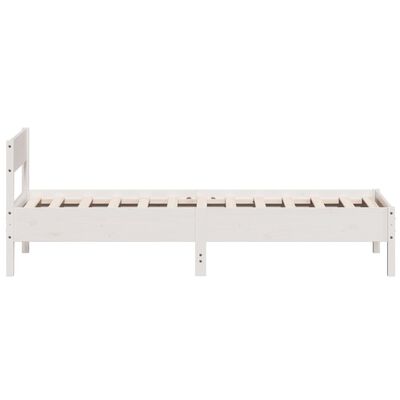 vidaXL Bedframe zonder matras massief grenenhout wit 90x200 cm