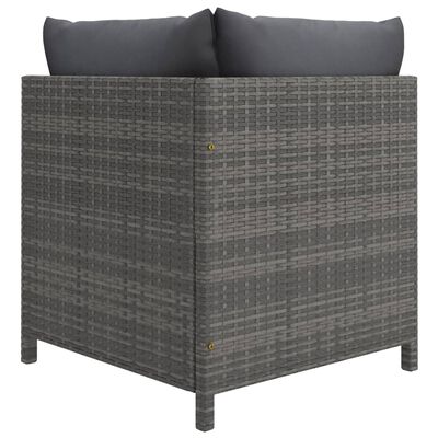 vidaXL 7-delige Loungeset met kussens poly rattan grijs