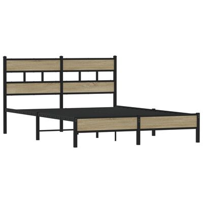 vidaXL Bedframe zonder matras hout sonoma eikenkleurig 137x190 cm