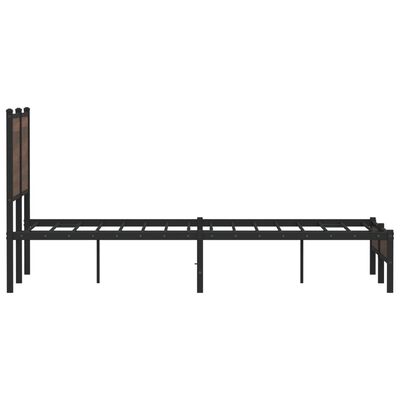 vidaXL Bedframe met hoofdbord metaal bruin eikenkleurig 120x190 cm