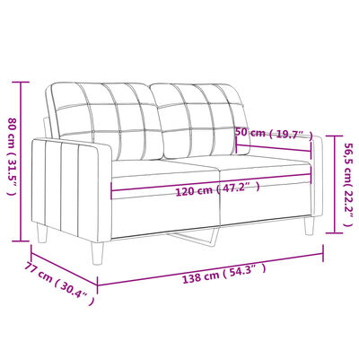 vidaXL B-stock Tweezitsbank 120 cm kunstleer crèmekleurig