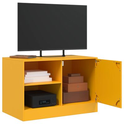 vidaXL Tv-meubel 67x39x44 cm staal mosterdgeel