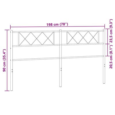 vidaXL Hoofdbord 193 cm metaal wit