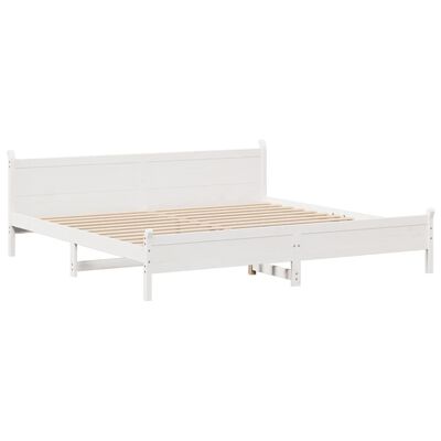 vidaXL Bedframe zonder matras massief grenenhout wit 180x200 cm