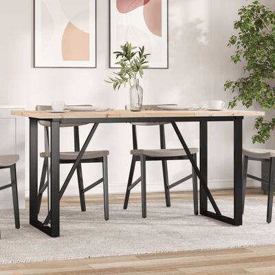 vidaXL Eettafel O-frame 160x80x75,5 cm massief grenenhout en gietijzer