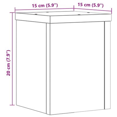 vidaXL Plantenstandaards 2 st 15x15x20 cm bewerkt hout zwart