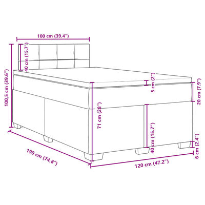 vidaXL Boxspring met matras fluweel zwart 120x190 cm