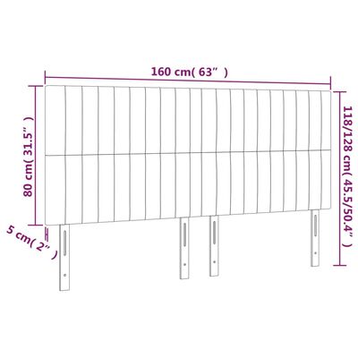 vidaXL Hoofdbord LED 160x5x118/128 cm fluweel donkergrijs