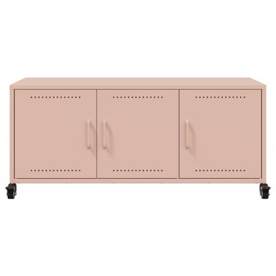 vidaXL Tv-meubel 100,5x39x43,5 cm staal roze