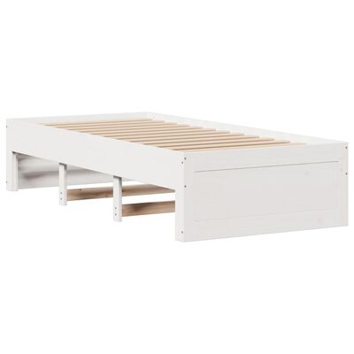 vidaXL Bedframe zonder matras met lades grenenhout wit 90x200 cm