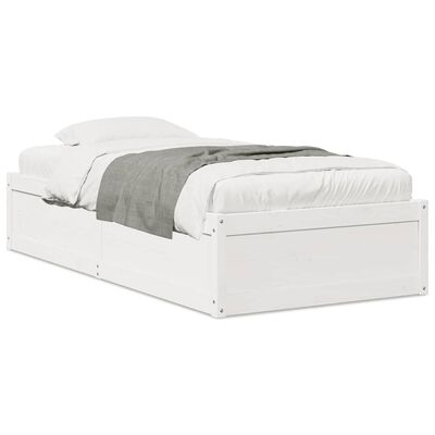 vidaXL Bedframe zonder matras massief grenenhout wit 90x200 cm