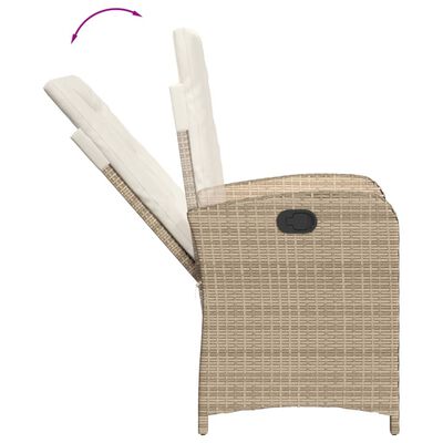 vidaXL 9-delige Tuinset met kussens poly rattan beige