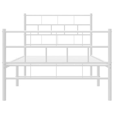 vidaXL Bedframe met hoofd- en voeteneinde metaal wit 90x190 cm