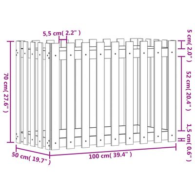 vidaXL Plantenbak verhoogd hekontwerp 100x50x70 cm geïmpregneerd hout