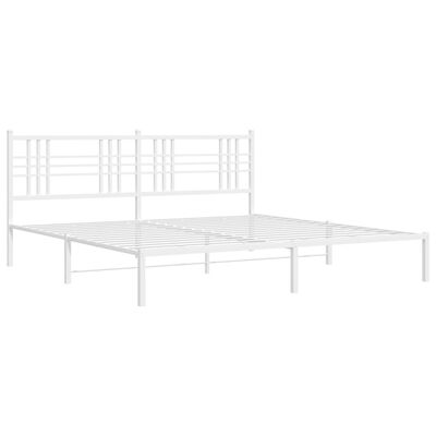 vidaXL Bedframe met hoofdbord metaal wit 183x213 cm