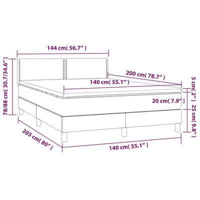 vidaXL Boxspring met matras kunstleer zwart 140x200 cm