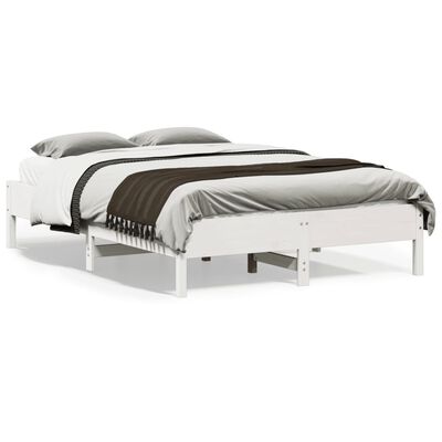 vidaXL Bedframe zonder matras massief grenenhout wit 140x190 cm