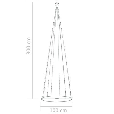 vidaXL Kegelkerstboom 330 meerkleurige LED's 100x300 cm