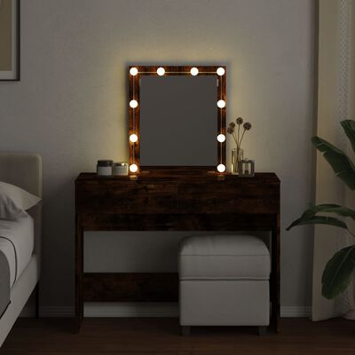 vidaXL Kaptafel met LED 100x40x130 cm gerookt eikenkleurig