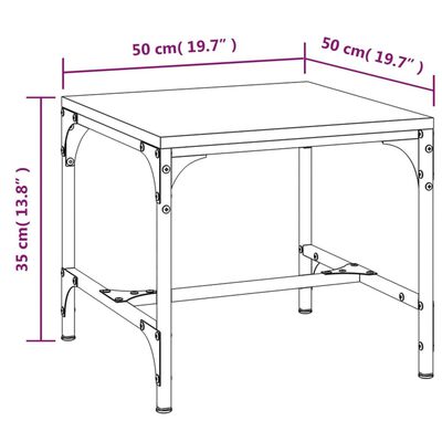 vidaXL Salontafel 50x50x35 cm bewerkt hout gerookt eikenkleurig