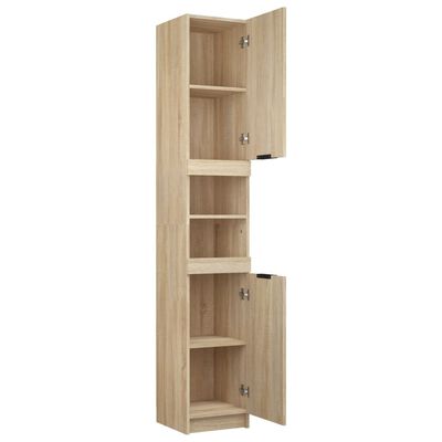 vidaXL Badkamerkast 32x34x188,5 cm bewerkt hout sonoma eikenkleurig