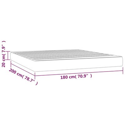 vidaXL Pocketveringmatras 160x200x20 cm stof donkerbrui8