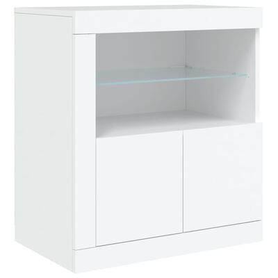 vidaXL Dressoir met LED-verlichting 202x37x67 cm wit