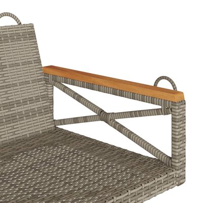 vidaXL Schommelbank 109x62x40 cm poly rattan grijs