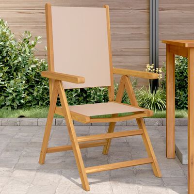 vidaXL Tuinstoelen 2 st massief acaciahout en stof taupe